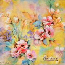 Serwetka decoupage firmy AMBIENTE malowane kwiaty 33x33cm